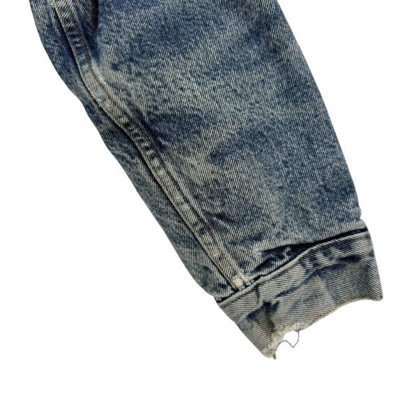 Vintage 80s Levis Sherpa Lined Denim Trucker Jacket Men 40R USA Jean Patches - Picture 8 of 16